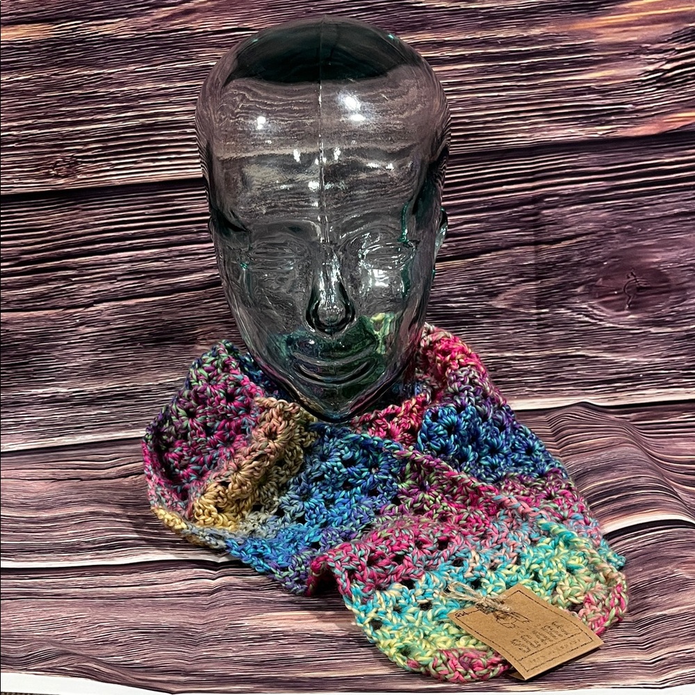 Handmade Multicolor Crochet Scarf